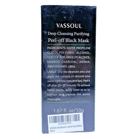 Vassoul Charcoal Face Mask Peel Off Deep Cleansing Skin Impurities USA SHIP - Picture 2 of 3